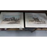 Set of 4 x comical horse Colour Engravings, pub'd 1800, by H Humphrey, London, "Hounds Finding", "