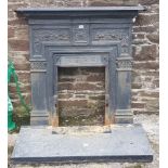 Cast Iron Fireplace with decorative sides (x wide) and a granite hearth