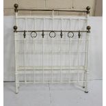 Victorian iron Bed Ends, with brass top rails, and side irons, 4ft wide