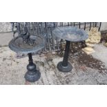 2 x Metal Bird Baths (modern), fixed on stands