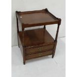 Mahogany Two Tier Table, with gallery top, 2 drawers, 50cm w x 65cm h