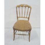 Single Salon Chair, painted gold, beige seat