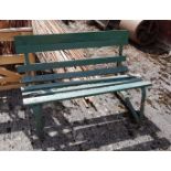 Antique metal-based Garden Bench, wooden slats, 1.2m wide