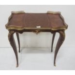 Continental Kingwood Side/Centre Table, a brass gallery to the shaped rectangular and parquetry