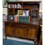 Edwardian Mahogany Mirror back Sideboard with 2 glazed compartments over 3 drawers and 3 doors,