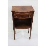 Narrow Mahogany and inlaid Occasional Table, with sliding tray top, with an apron drawer and an open