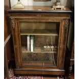 Edwardian Walnut Pier Cabinet, the borders inlaid with ebony and amboyna wood, brass mounts,