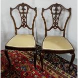 Pair of Edw. Mahogany Side Chairs, with pierced splat backs on cabriole supports (matches lot 192)