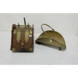 Oval shaped Brass Log Carrier and a brass mounted Coal Box (2)
