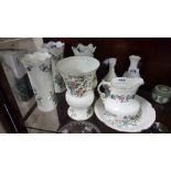 8 x pieces of Aynsley – 4 large Vases (including one pair), milk jug, plate and pair of small Bud