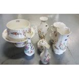 7 x pieces of Aynsley – Bowl, Cake Stand, Vases etc and a Tara Vase (8)