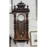 Double Weight spring driven Vienna Wall Clock, Gustav Becker, in an elaborate decorative mahogany