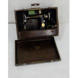Singer Hand Sewing Machine in case, nice condition