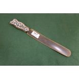 Bone Page Turner, on an ivory decorated handle, 33cm long