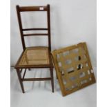 Mahogany Bedroom Chair, bergere seat and a pine framed Back Rest (2)