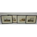 Set of 4 x 19th C Colour Engravings, pub'd by Robinson & Son, Leeds, 1813, engraved by R & D Havell,