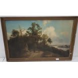 Victorian Oil on canvas - Riverside Cottage