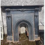 Victorian Cast Iron Fireplace with corbels – 55”w x 48”h and a cast iron insert (14”opening)
