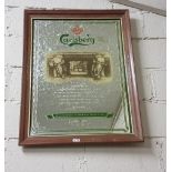 4 x modern advertising wall mirrors – 1 large Carlsberg, 2 small Paddy & Guinness & 1 Dunville (