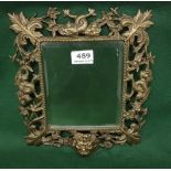 Fine Late 19thC Brass Framed Wall Mirror, with bevelled glass insert, the decorative borders