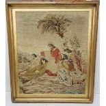 Large Antique Needlepoint Picture – Jesus with his Disciples (1.05mh x 0.88m w),
