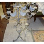 Shelf of mainly cut Crystal - part wine glass sets, large jug, decanter, vase etc