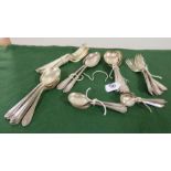 Silver Plated Tableware – xx pieces approx., incl sets of forks and spoons, with pointed ends to