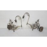 Pair of plated Victorian Wall Lights, stamped RD 125033 (probably converted from gas lamps) (2)