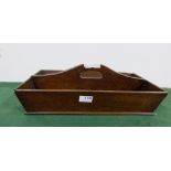 Late 19th C mahogany Cutlery Box with carrying handle, 45cm w
