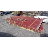 Pair of red wooden Stable Doors with original Fittings