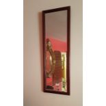 2 Mahogany Framed Wall Mirrors – 1 narrow rectangular & 1 oval (good condition)
