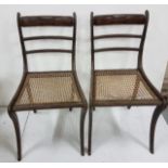 Matching Pair of Mahogany Regency Period Dining Chairs with rail backs and bergere seats (2)