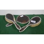 Lovely quality 3-Piece Dressing Table Set of 2 Hair Brushes and 1 Mirror, all Birmingham silver
