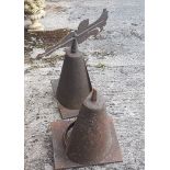 Cast iron Weathervane and a similar Weather Vane Base with no pointer (2)