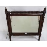 Regency Mahogany Framed Toilet Mirror, all borders featuring fine roped edging, on splayed legs,
