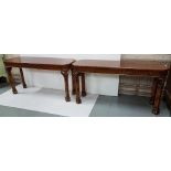 Matching Pair of Fine Reproduction Side/Centre Tables, the tops and all borders decorated with