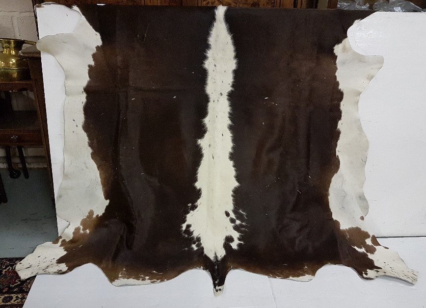 Large brown and white cow hide (full size)