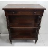 Victorian Rosewood Double Sided Whatnot, with an apron drawer to one side and a faux drawer to the