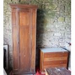 Vintage low height 2 door Walnut Wardrobe, shelves inside 1m w x 1.6m h (approx. measurement)
