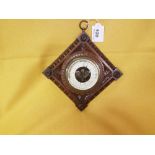French diamond shaped mahogany framed Wall Barometer, with darted borders, stamped “De Chaux-De