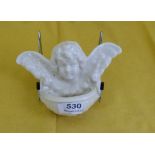 Belleek winged Angel Holy Water Font, 20cm w