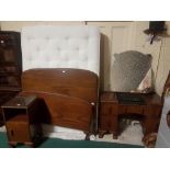 3-piece 1950s mahogany Bedroom Suite, including 4’ 6” bed ends, mattress (as new) and base,