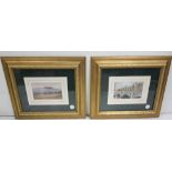 2 x signed Co Dublin Prints by Philip Gray, mounted, gold frames, 28 x 34cm, 2 x small Oils on