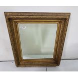 Rectangular composition gilt framed mirror with bevelled plate, 86cm x 76cm