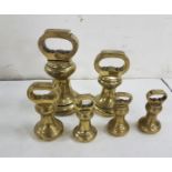 Set of 6 brass Bell Weights, 7lb – 1lb (6)