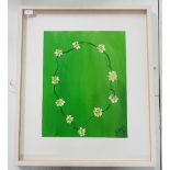 Anne Rigney - Daisy Chain, Oil on paper, Signed, lower right, Framed, 28x24 (frame size)