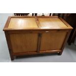 Oak Blanket Chest with hinged lid, 93cm wide, on square feet