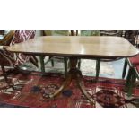 Late 19thC Regency Design Dining/Centre Table, rectangular shaped with curved corners, 1.38 x 1m,