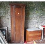 Single door walnut wardrobe & a 1950’s kitchen cabinet with 3 drawers (2)