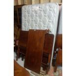 A 3’6” mahogany Bedframe with Odearest mattress and base and a similar 4ft bedframe with mattress